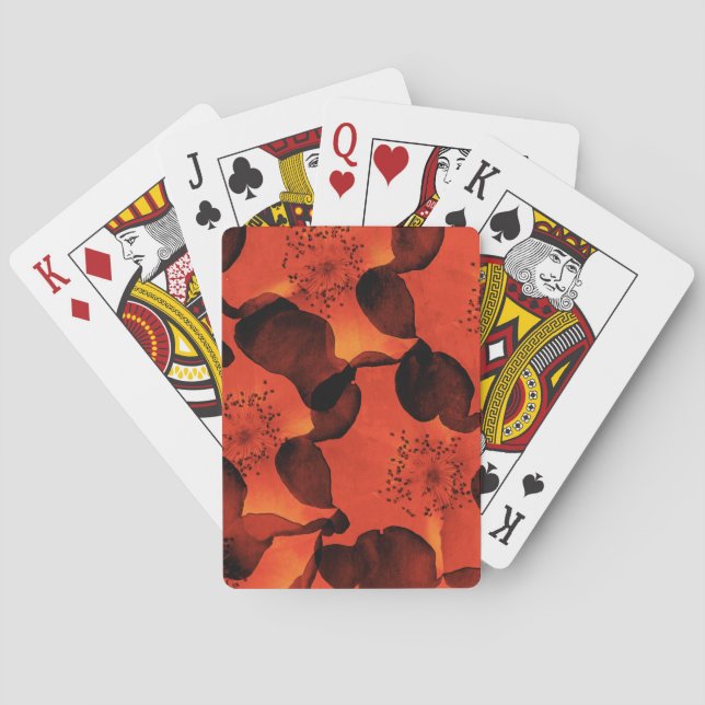 Cool, trendy, unique digital art of flower pattern playing cards (Back)