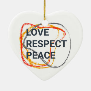Cool, trendy, urban graphic design of a saying ceramic tree decoration