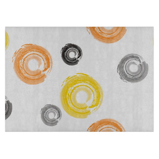 Cool, trendy, urban, modern paint brush art cutting board (Front)