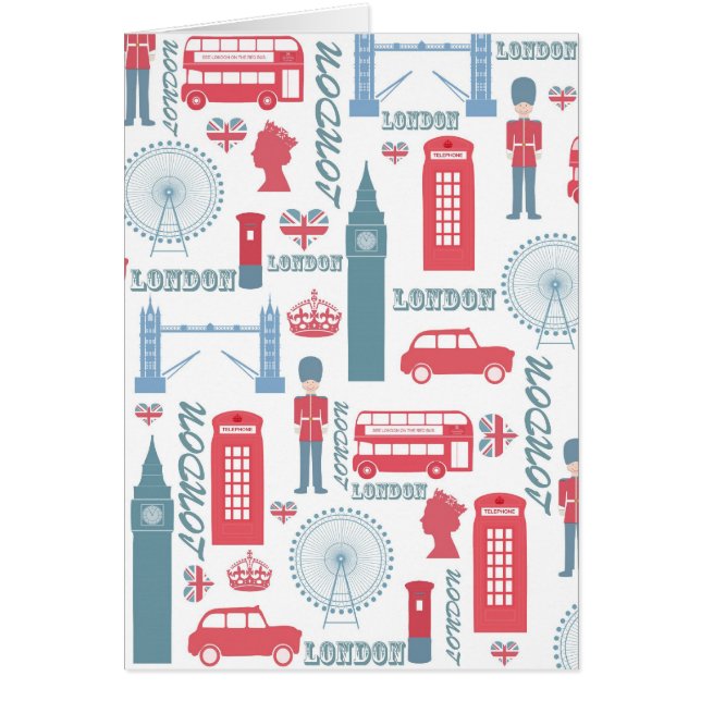 Cool trendy vintage London illustrations pattern (Front)