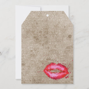 Cool trendy vintage watercolours lips splatters