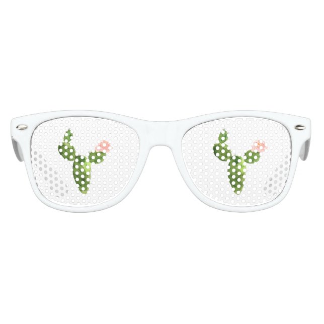 Cool  Trendy Watercolor Cactus Kids Sunglasses (Front)