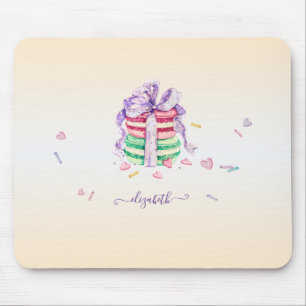 Cool Trendy Watercolor Macarons  Mouse Pad