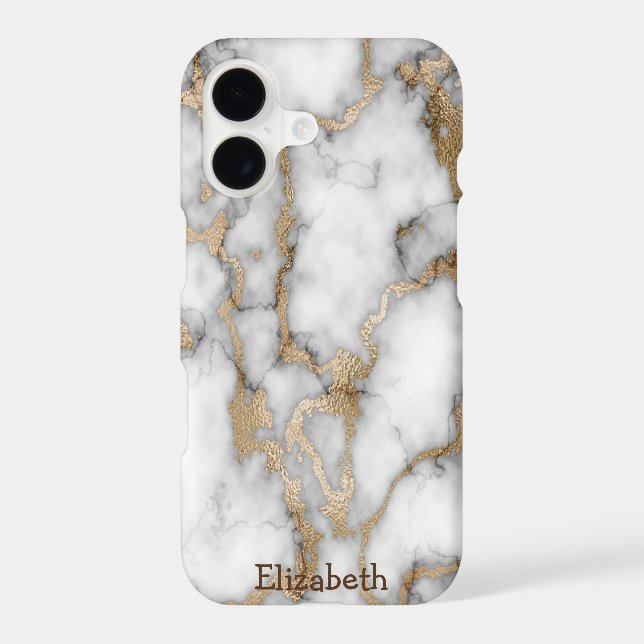 Cool Trendy White Gold Marble Texture (Back)