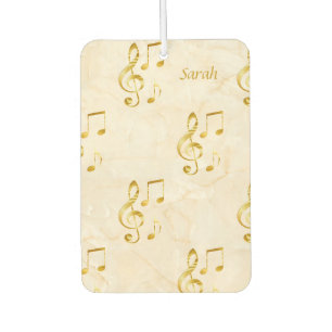 Cool Trendy Yellow Marble Violin Key Car Air Freshener