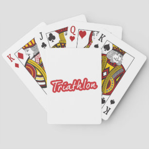 Cool Triathlon design Playing Cards