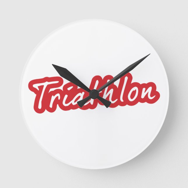Cool Triathlon design Round Clock (Front)