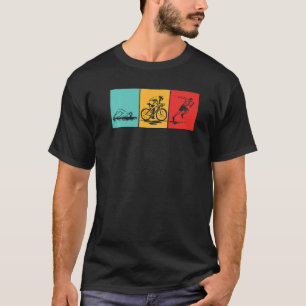 Cool Triathlon Men Women Vintage Swimmer Biker Run T-Shirt