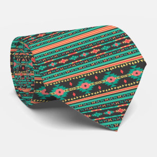Cool tribal ethnic geometric pattern tie