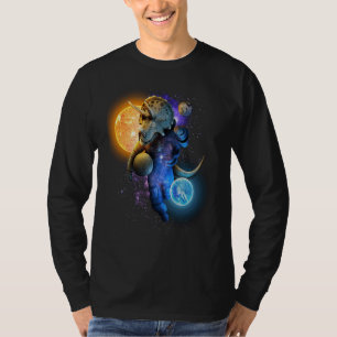 Cool Triceratops Dino Astronaut in Space for Chris T-Shirt