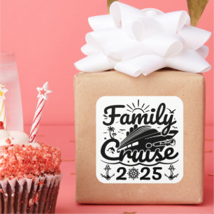 Cool Trip Cruising Lover Family Cruise 2025 Funny  Square Sticker