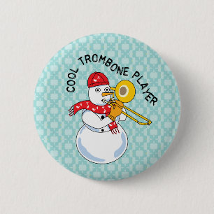 Cool Trombone Player 6 Cm Round Badge