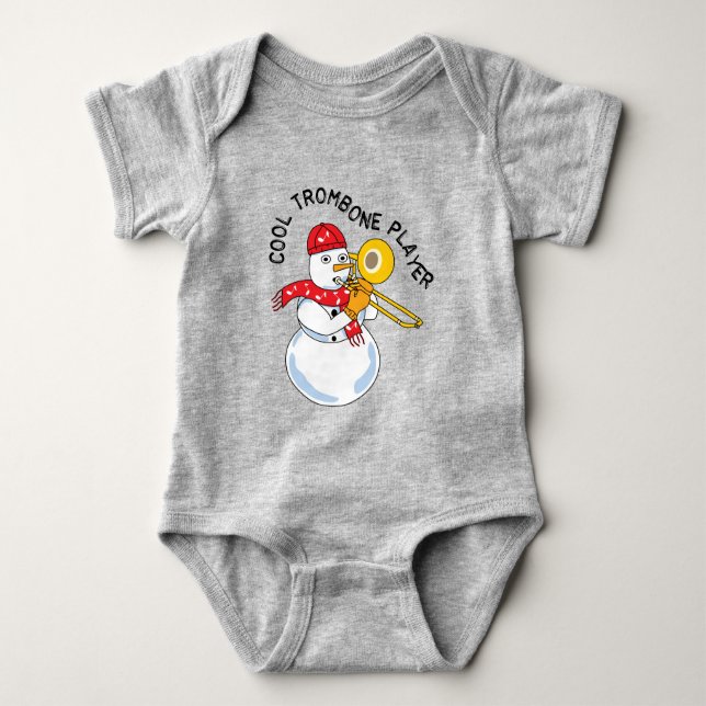 Cool Trombone Player Baby Bodysuit (Front)