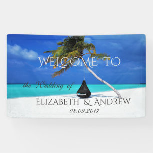 Cool Tropical Beach,Palm Wedding Banner