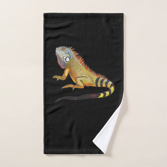Cool Tropical Iguana Lizard, Pet Gift Hand Towel (Hand Towel)