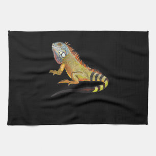 Cool Tropical Iguana Lizard, Pet Gift Tea Towel
