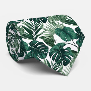 cool tropical leaf tiled pattern  tie