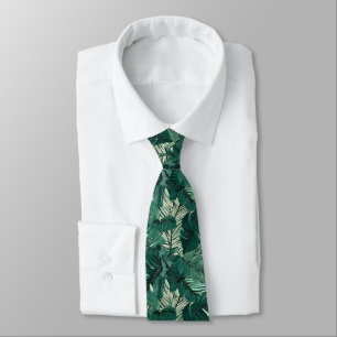 cool tropical leaf tiled pattern tie