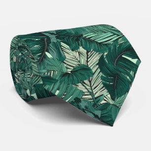 cool tropical leaf tiled pattern tie