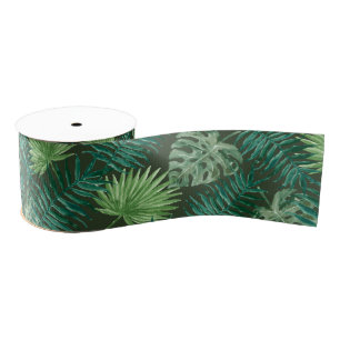 Cool Tropical Palm Leaves design Gros Grain Ribbon Grosgrain Ribbon