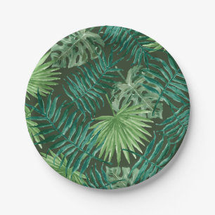 Cool Tropical Palm Leaves design Paper Plates