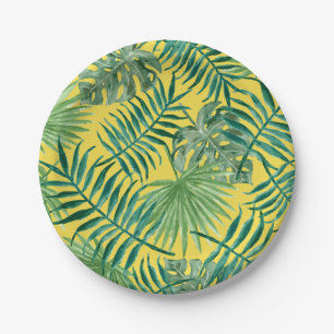 Cool Tropical Palm Leaves design Paper Plates