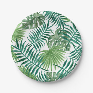 Cool Tropical Palm Leaves design Paper Plates
