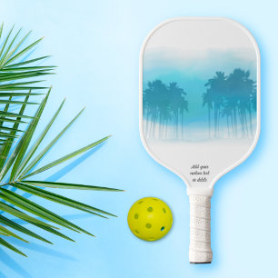 Cool Tropical Palm Tree Blue Gradient Custom  Pickleball Paddle