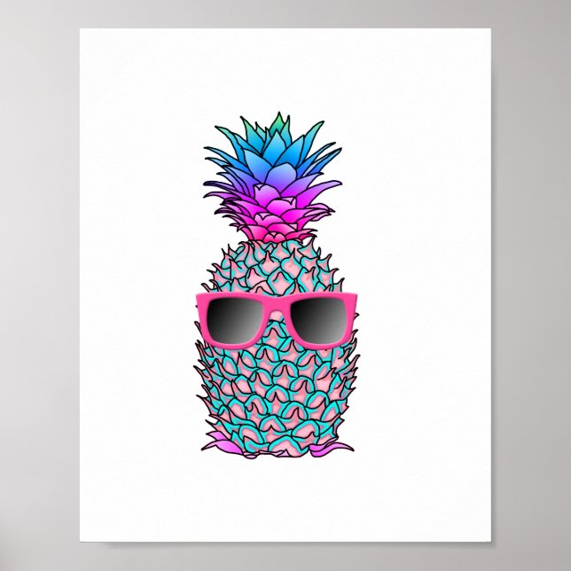 Cool Tropical Pineapple Poster (Front)