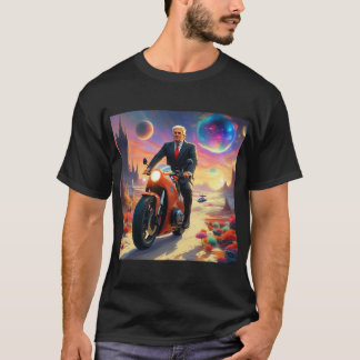 cool Trump Motorcycle Alien Planet Spaceship MAGA T-Shirt