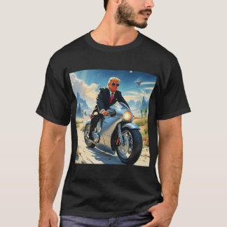 cool Trump Motorcycle Alien Planet Spaceship MAGA T-Shirt