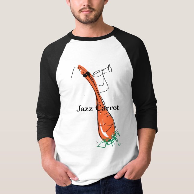 Cool trumpet-playing sunglass wearing carrot T-Shirt (Front)