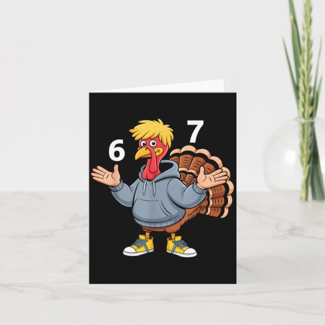Cool Turkey 67 Funny Hip Hop Hoodie 67 Thanksgivin Card (Front)