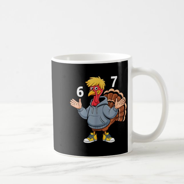 Cool Turkey 67 Funny Hip Hop Hoodie 67 Thanksgivin Coffee Mug (Right)