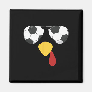 Cool Turkey Face With Soccer Sungles Thanksgiving  Magnet