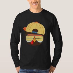 Cool Turkey Face With Sunglasses Funny Thanksgivin T-Shirt