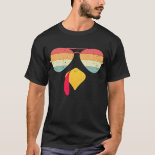 Cool Turkey Face With Sunglasses Funny Thanksgivin T-Shirt