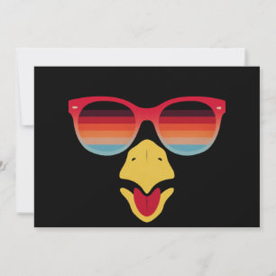 Cool Turkey Face With Sunglasses Thanksgiving Boys Invitation