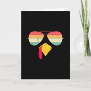 Cool Turkey Face With Sungles Funny Thanksgiving F Card