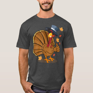 Cool Turkey T Happy Thanksgiving Turkey Pilgrim T-Shirt