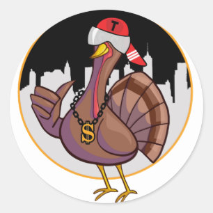 🦃 Cool turkey / thanksgiving Classic Round Sticker