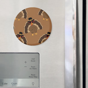 Cool Turkey Thanksgiving fun brown pattern Magnet