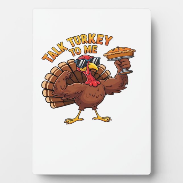 Cool Turkey Thanksgiving Funny Oversized T-Shirt.p Plaque (Front)