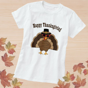 Cool Turkey w sunglasses Happy Thanksgiving tshirt