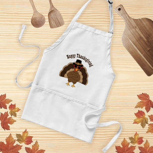 Cool Turkey with sunglasses Happy Thanksgiving Standard Apron