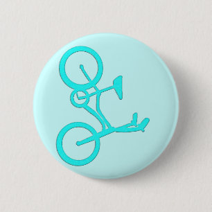 Cool Turquoise Bicycle Products 6 Cm Round Badge
