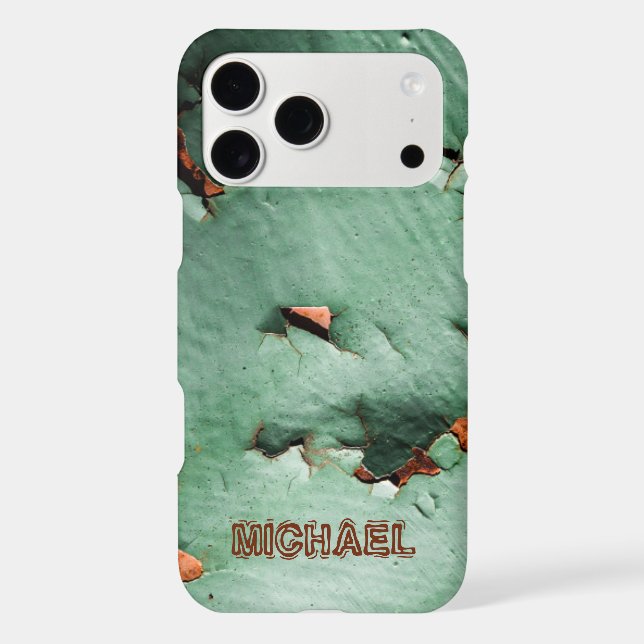 Cool turquoise brown rusty metal Your Custom name (Back)