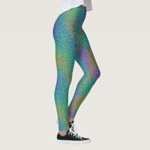 Cool Turquoise Chameleon Skin Colourful Aura Effec Leggings