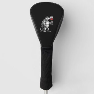 cool turtle drinking red wine art print_1 (2) golf head cover