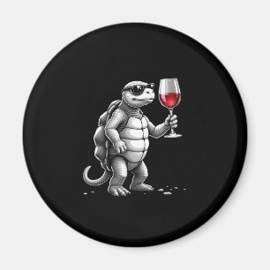 cool turtle drinking red wine art print_1 (2) magnet